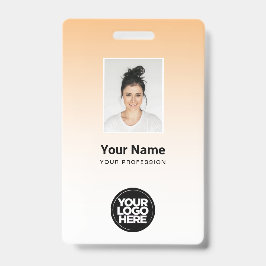 Tarjeta De Identificación Código de barras del logotipo con gradiente del no