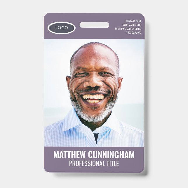 Tarjeta De Identificación Código de barras del nombre de la foto del emplead (Front)