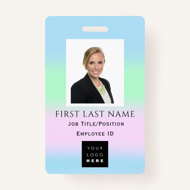 Tarjeta De Identificación Código de barras Foto Nombre de IDCard NURSE Healt (Anverso)