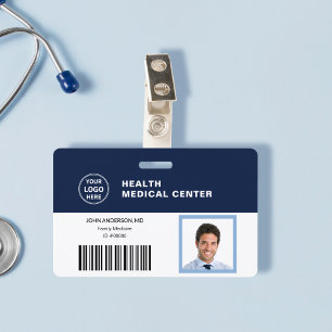 Tarjeta De Identificación Código de barras ID Clínica Médica Asistencial Méd