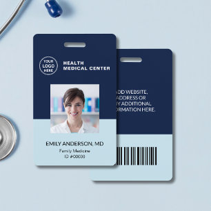 Tarjeta De Identificación Código de barras ID Hospital Clínica Doctor Emplea