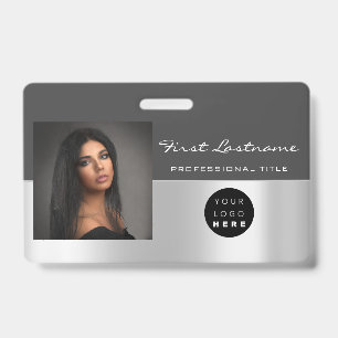 Tarjeta De Identificación Código de barras personalizado del empleado Logoti
