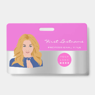Tarjeta De Identificación Código de barras personalizado del empleado Logoti