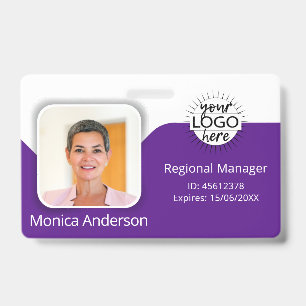 Tarjeta De Identificación Código de barras QR con nombre de foto de empleado
