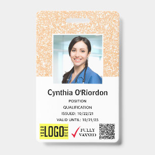 Tarjeta De Identificación Código de barras QR de identificación clínica con 