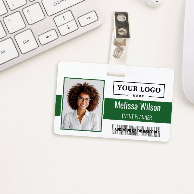 Tarjeta De Identificación Código de barras QR de logo empresarial personaliz (Subido por el creador)
