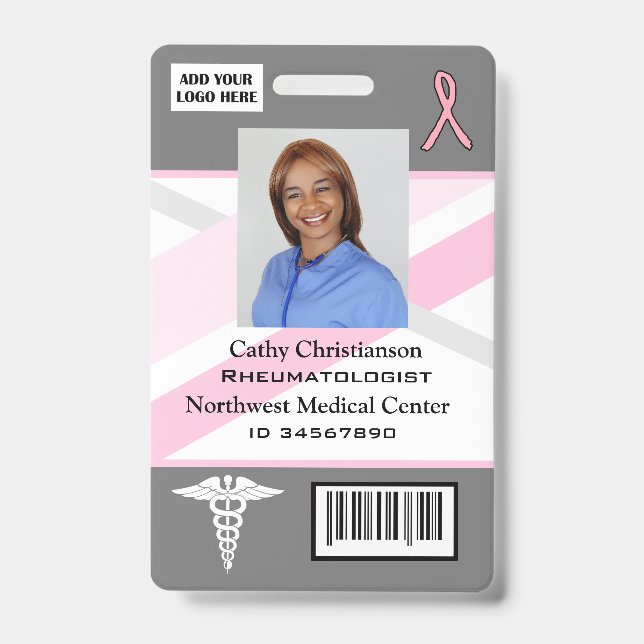 Tarjeta De Identificación Código de escáner de insignia de nombre de médico  (Parte frontal)