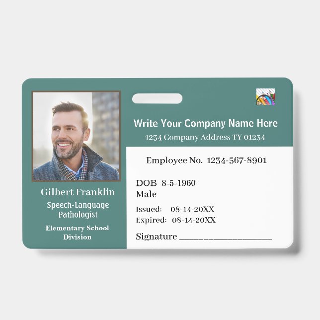 Tarjeta De Identificación Código de la barra de identificación (Anverso)