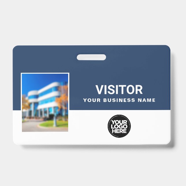 Tarjeta De Identificación Código de la barra fotográfica del visitante de su (Anverso)