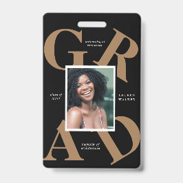 Tarjeta De Identificación código de la escuela de escritura en negrita ba de