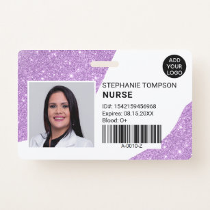 Tarjeta De Identificación Código del logotipo de la foto de una enfermera pr