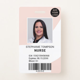 Tarjeta De Identificación Código del logotipo de la foto de una enfermera ro