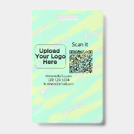 Tarjeta De Identificación código q r simple añadir logotipo código de explor