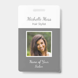 Tarjeta De Identificación Código QR Color estilista moderno Blanco gris