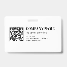Tarjeta De Identificación Código QR comercial y texto retro-moderno editable