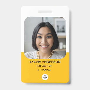 Tarjeta De Identificación Código QR con logotipo de identificación de emplea