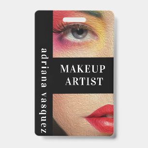 Tarjeta De Identificación Código QR de Artista de Maquillaje Moderno Estilis