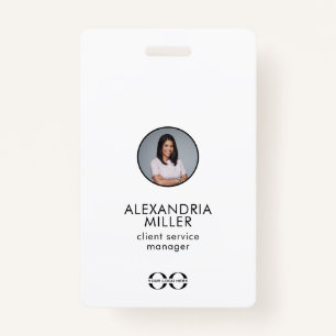 Tarjeta De Identificación Código QR de empleado de empresa minimalista
