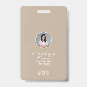 Tarjeta De Identificación Código QR de foto de empleado de empresa minimalis