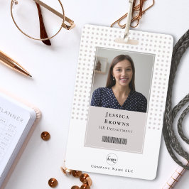 Tarjeta De Identificación Código QR de foto de estudiante/empleado en blanco