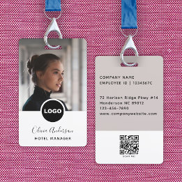 Tarjeta De Identificación Código QR de foto de identificación de empleado de