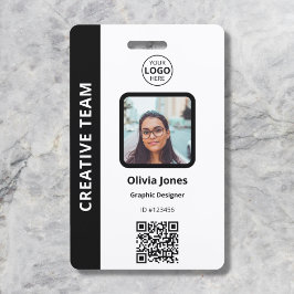 Tarjeta De Identificación Código QR de foto de identificación de empleado de