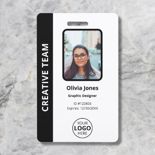 Tarjeta De Identificación Código QR de foto de identificación de empleado de