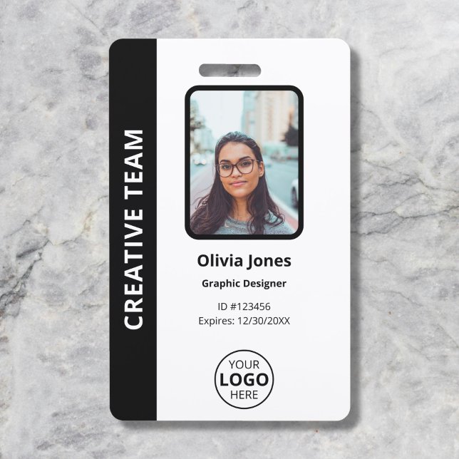Tarjeta De Identificación Código QR de foto de identificación de empleado de (Subido por el creador)