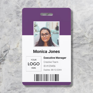 Tarjeta De Identificación Código QR de foto de identificación de empleado pú