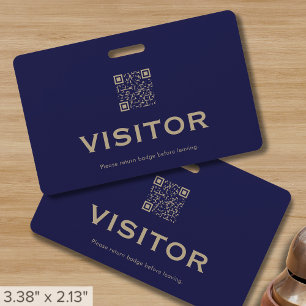 Tarjeta De Identificación Código QR de ID de visitante profesional