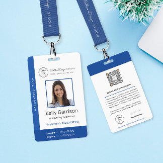Tarjeta De Identificación Código QR de identificación de empleado moderno co