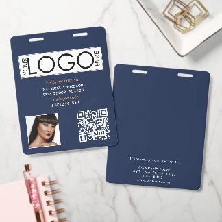 Tarjeta De Identificación Código QR de identificación de la empresa de foto