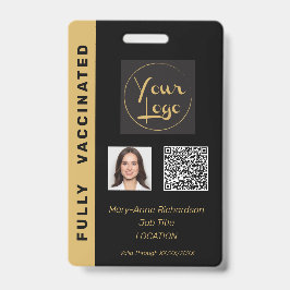 Tarjeta De Identificación Código QR de identificación de vacunación de foto 
