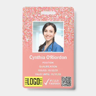 Tarjeta De Identificación Código QR de identificación fotográfica con brillo