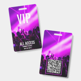 Tarjeta De Identificación Código QR de la credencial de festival de acceso t