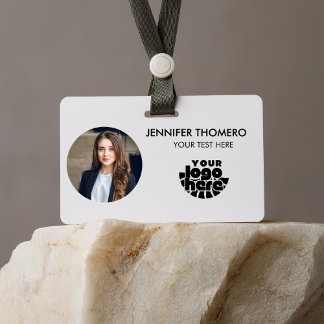 Tarjeta De Identificación Código QR de la Empresa Your Logo Here Foto Nombre