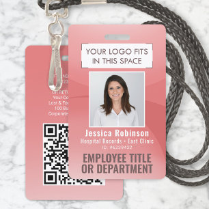 Tarjeta De Identificación Código QR de la foto de identificación del emplead