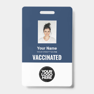 Tarjeta De Identificación Código Qr de la Foto de Pase de Vacuna Personaliza