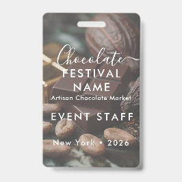 Tarjeta De Identificación Código Qr de la foto del personal del evento Choco