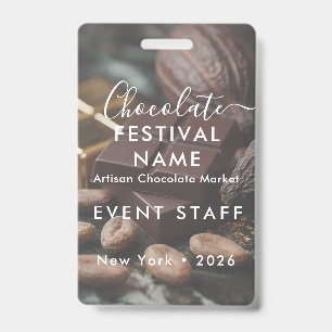 Tarjeta De Identificación Código Qr de la foto del personal del evento Choco