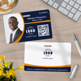 Tarjeta De Identificación Código QR de Logo de Foto Personalizada Empleado C
