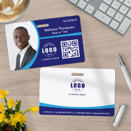 Tarjeta De Identificación Código QR de Logo de Foto Personalizada Empleado C