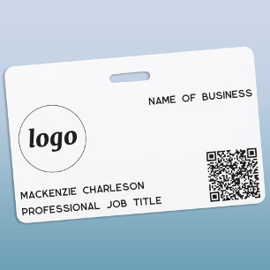 Tarjeta De Identificación Código QR de logotipo simple nombre de empresa pro