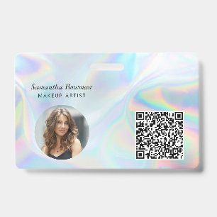 Tarjeta De Identificación Código QR de Negocios Holográfico Personal de Arti