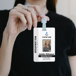 Tarjeta De Identificación Código QR de seguridad de la empresa Black Company