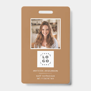 Tarjeta De Identificación Código QR de terracota moderno resumen fotográfico