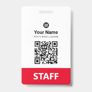 Tarjeta De Identificación Código Qr del Empleado Rojo, Código de Barras, Log