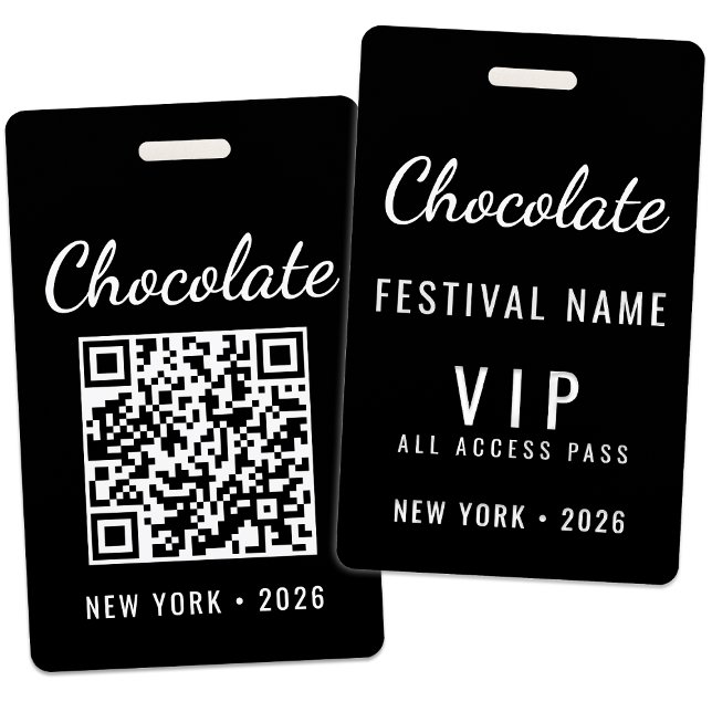 Tarjeta De Identificación Código QR del evento del Festival de Chocolate Per (Subido por el creador)