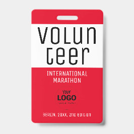 Tarjeta De Identificación Código QR del logotipo de identificación del volun