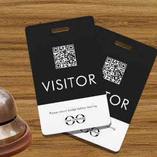 Tarjeta De Identificación Código QR del logotipo de la empresa Insignia de v